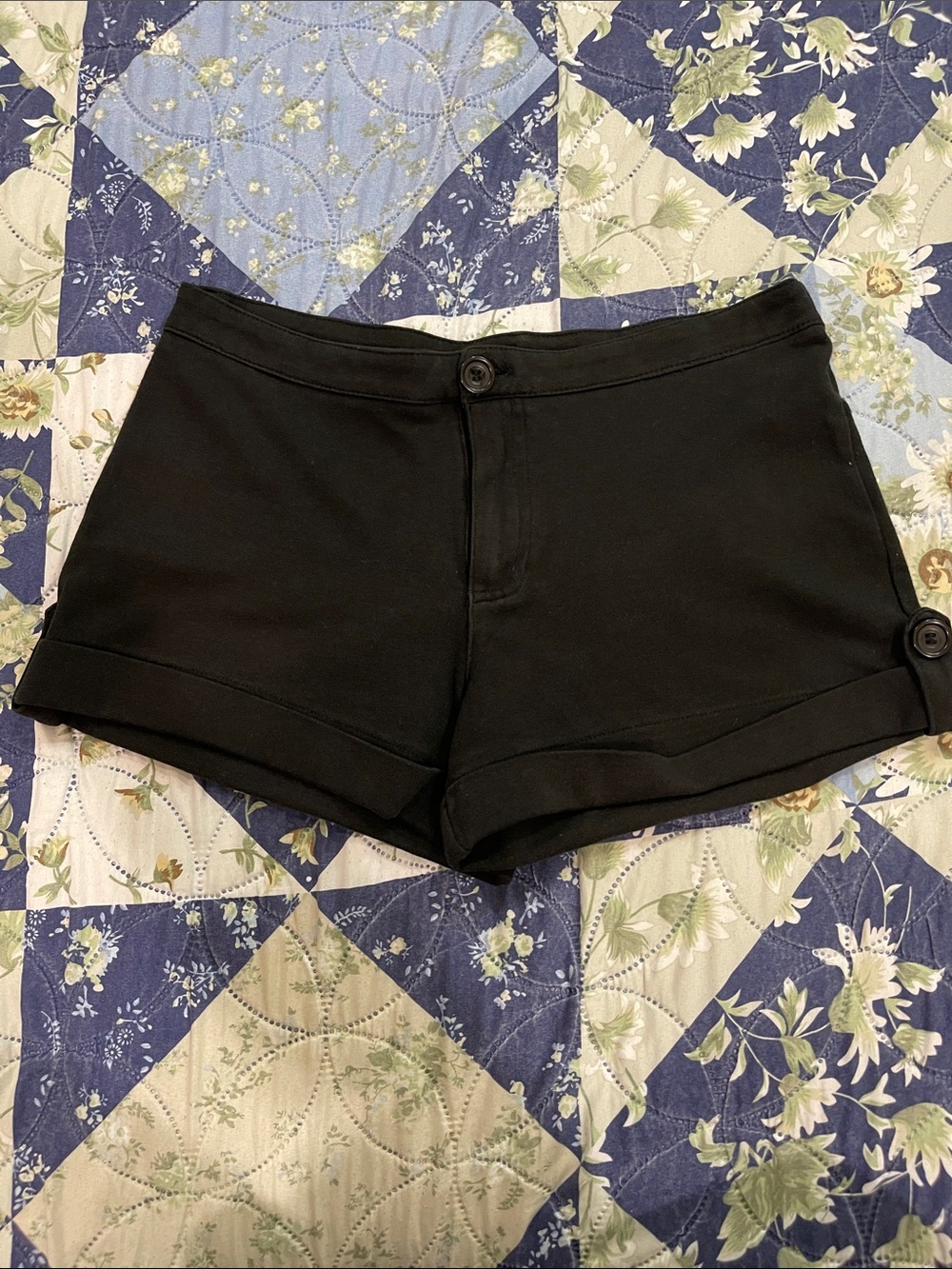 Y2K D Signed Disney Sailor Black Cuffed Women's Shorts